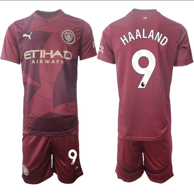 Men 2024-2025 Club Manchester City away red #9 Soccer Jersey